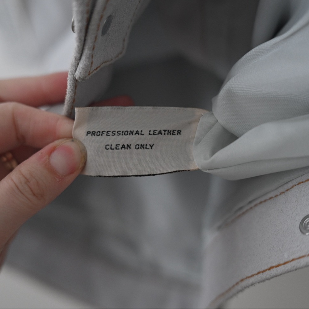 Vintage NWT Braefair Women's Sm Genuine Leather Set - Skirt & Vest White Suede - Picture 12 of 16